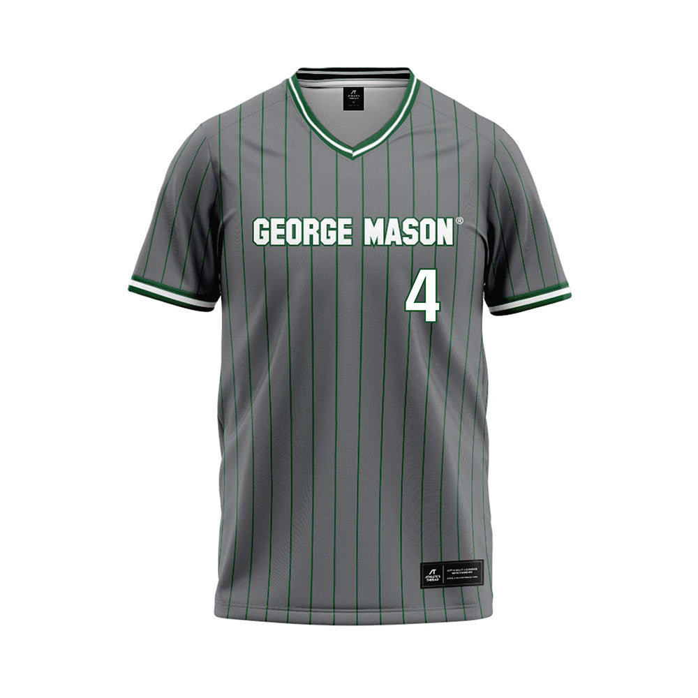 GMU - NCAA Softball : Alyssa Hopkins - Grey Baseball Jersey-0