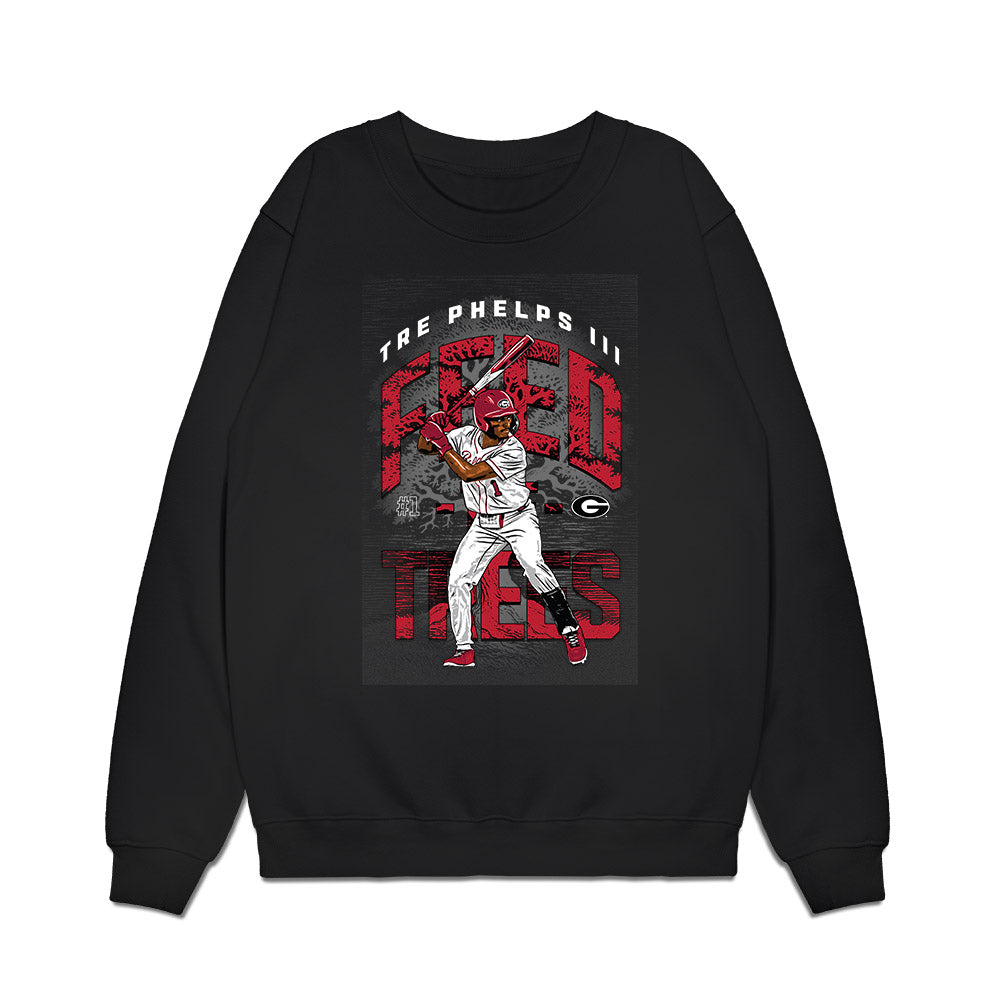 Georgia - NCAA Baseball : Tre Phelps - Premium Crewneck Sweatshirt-0