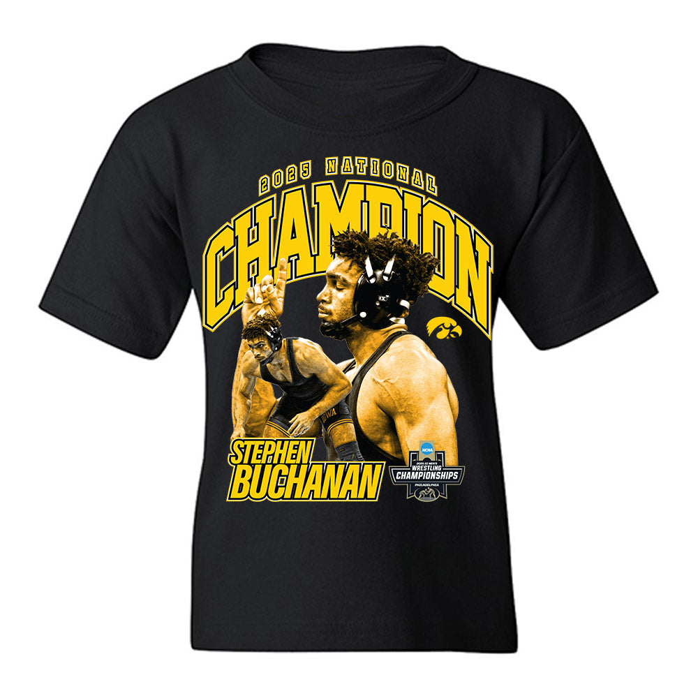 Iowa - NCAA Wrestling : Stephen Buchanan - Youth T-Shirt-0