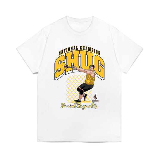 Wyoming - NCAA Men's Track & Field : Daniel Reynolds - Caricature Comfort Colors T-Shirt-0