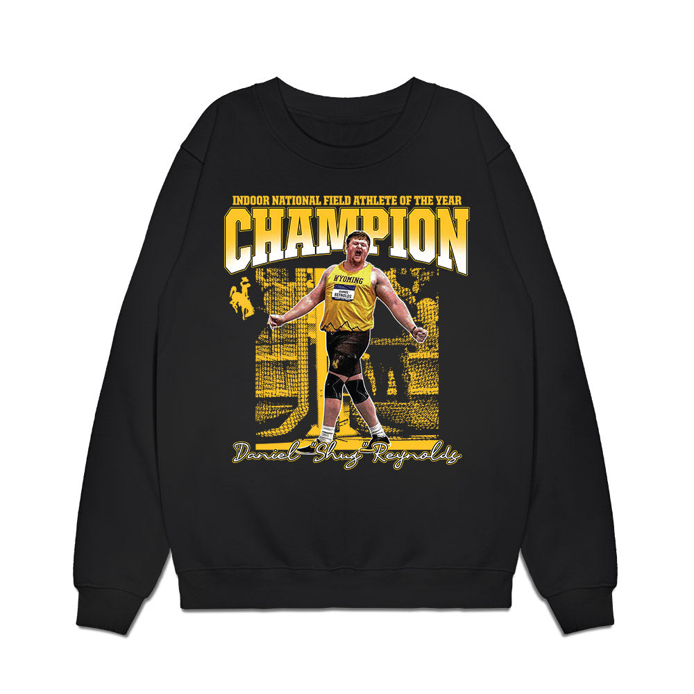 Wyoming - NCAA Men's Track & Field : Daniel Reynolds - Graphic Tee Premium Crewneck Sweatshirt-0