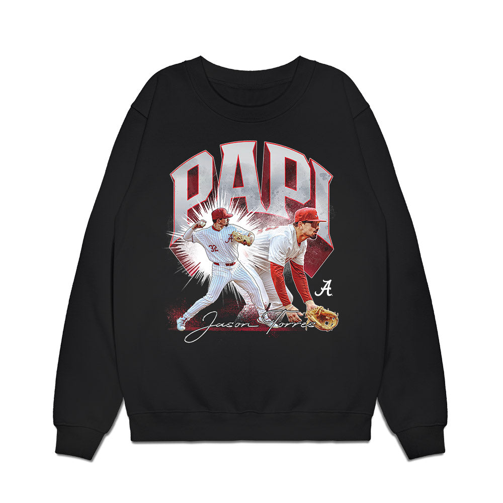 Alabama - NCAA Baseball : Jason Torres - Collage Premium Crewneck Sweatshirt-0