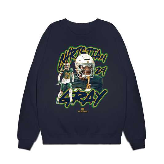Notre Dame - NCAA Football : Christian Gray - Collage Premium Crewneck Sweatshirt-0