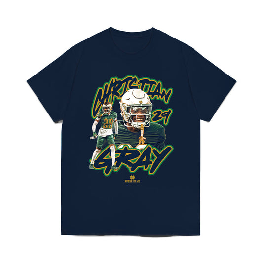 Notre Dame - NCAA Football : Christian Gray - Collage Comfort Colors T-Shirt-0