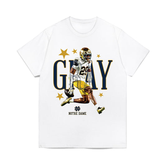 Notre Dame - NCAA Football : Christian Gray - Graphic Tee Comfort Colors T-Shirt-0