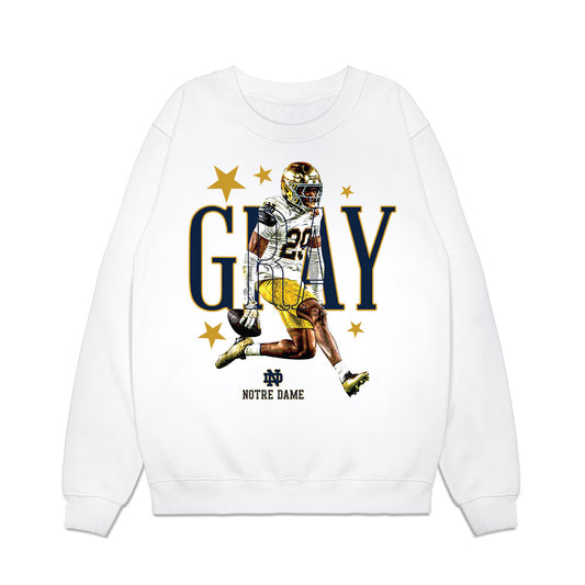 Notre Dame - NCAA Football : Christian Gray - Graphic Tee Premium Crewneck Sweatshirt-0