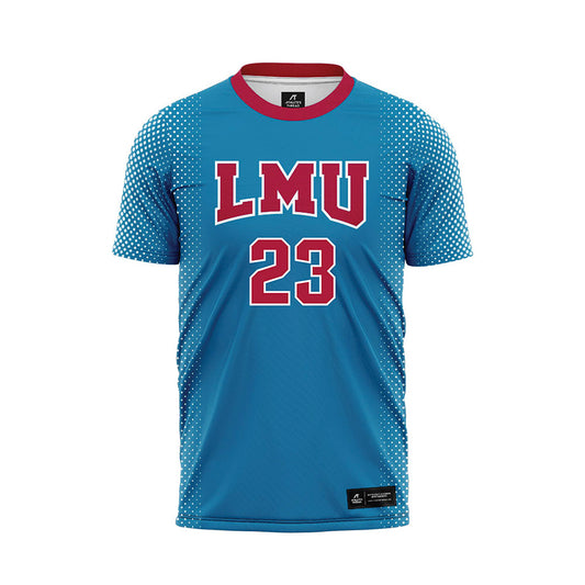 LMU - NCAA Women's Soccer : Maci Land - Blue Soccer Jersey-0