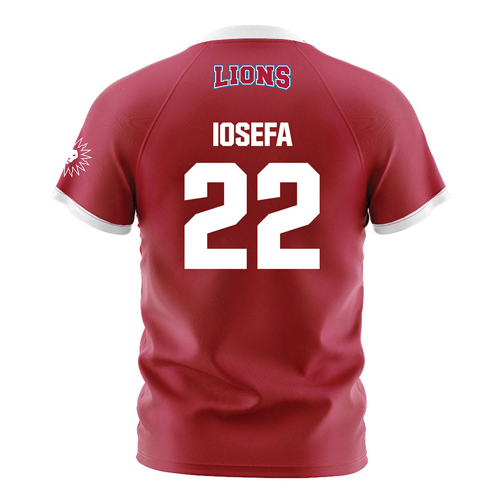 LMU - NCAA Men's Soccer : Clara Iosefa - Red Soccer Jersey-1