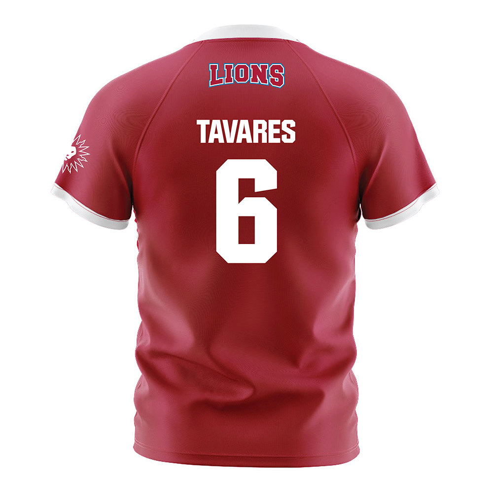 LMU - NCAA Men's Soccer : Hugo Tavares - Red Soccer Jersey-1