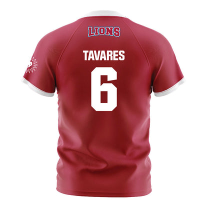 LMU - NCAA Men's Soccer : Hugo Tavares - Red Soccer Jersey-1
