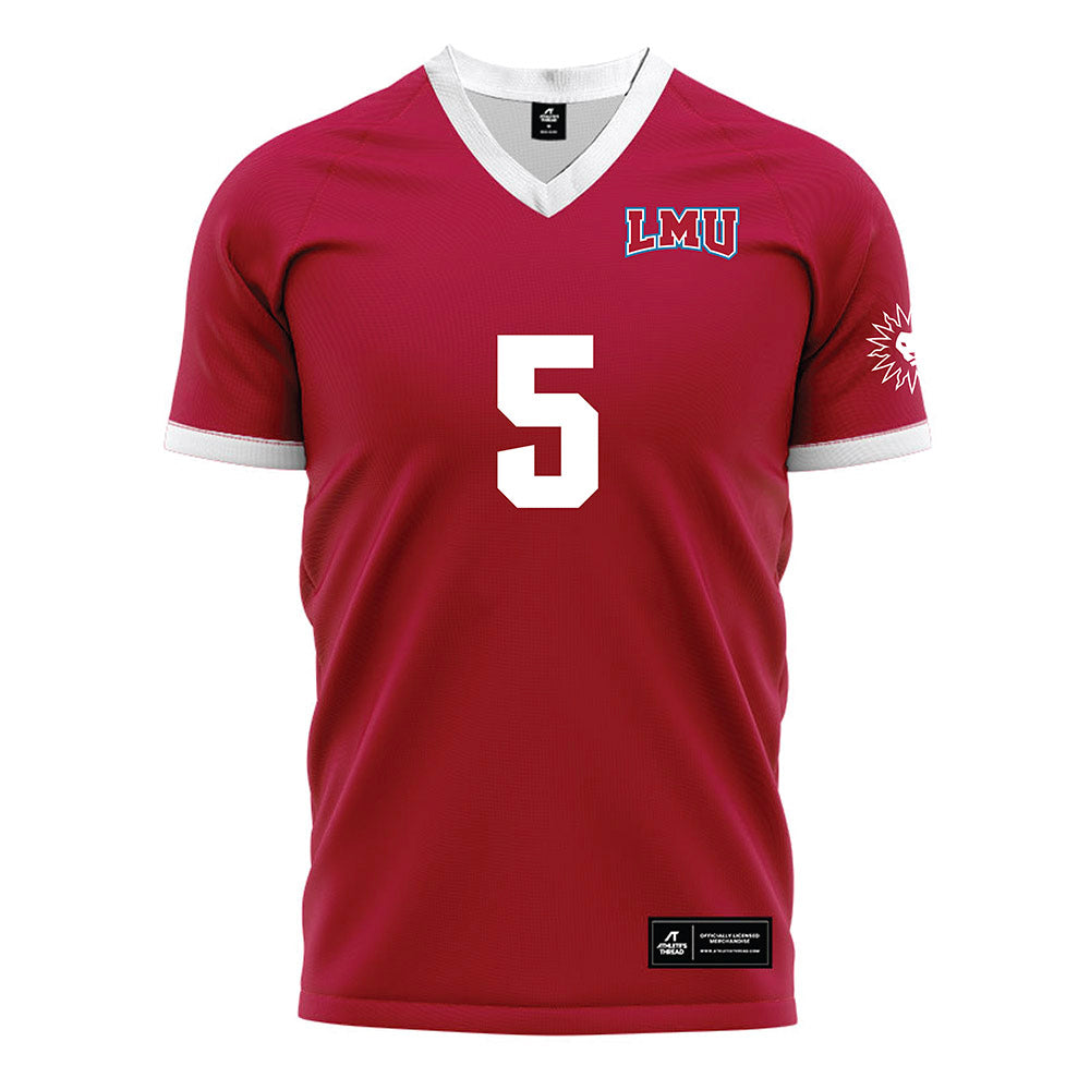 LMU - NCAA Men's Soccer : Nathan Rodrigues - Red Soccer Jersey-0