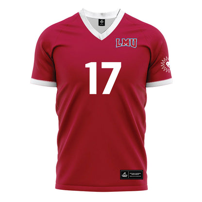 LMU - NCAA Men's Soccer : Jaxson Hutcheon - Red Soccer Jersey-0