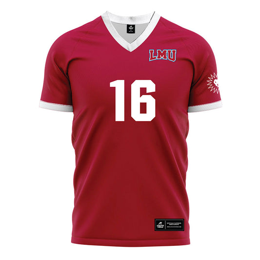 LMU - NCAA Men's Soccer : Mathew Habovstak - Red Soccer Jersey-0