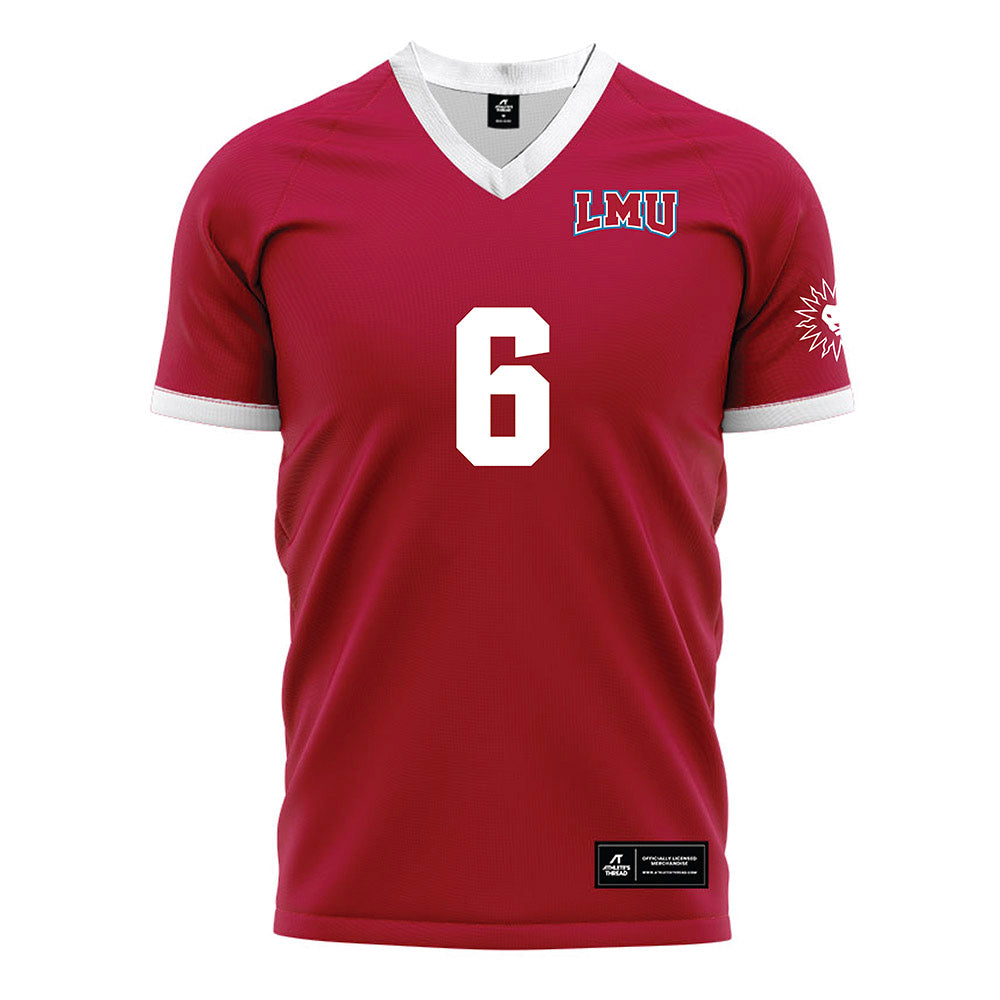 LMU - NCAA Men's Soccer : Hugo Tavares - Red Soccer Jersey-0