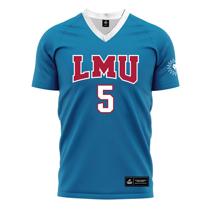 LMU - NCAA Men's Soccer : Nathan Rodrigues - Blue Soccer Jersey-0