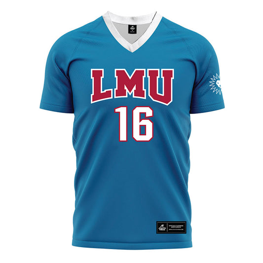 LMU - NCAA Men's Soccer : Mathew Habovstak - Blue Soccer Jersey-0