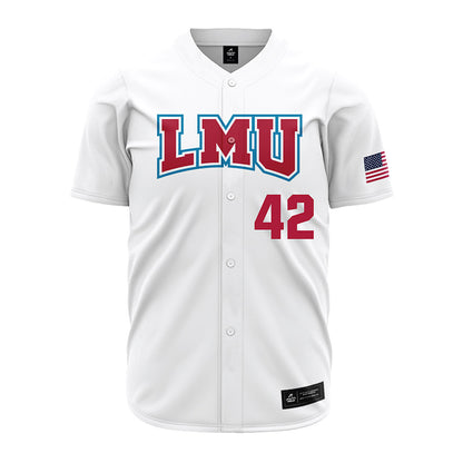LMU - NCAA Baseball : Zach Bender - White Jersey-0