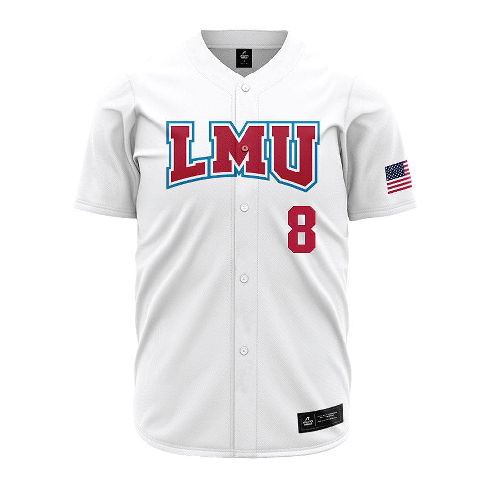 LMU - NCAA Baseball : Gavin Jacobsen - White Jersey-0