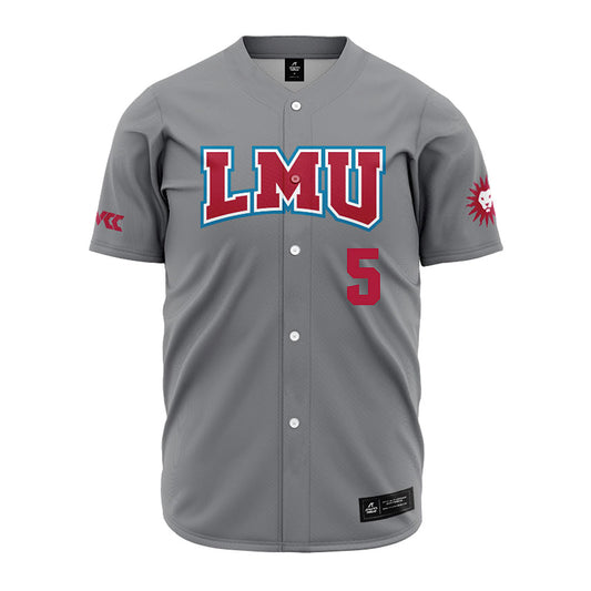 LMU - NCAA Baseball : JD Dunn - Grey Jersey-0