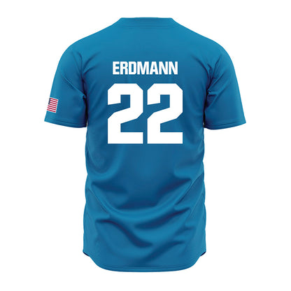 LMU - NCAA Baseball : Eric Erdmann - Blue Jersey-1