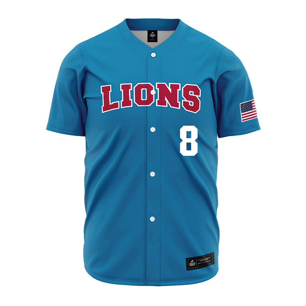 LMU - NCAA Baseball : Gavin Jacobsen - Blue Jersey-0