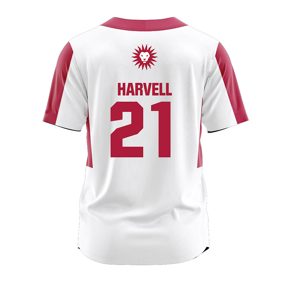 LMU - NCAA Softball : Sakora Harvell - White Jersey-1