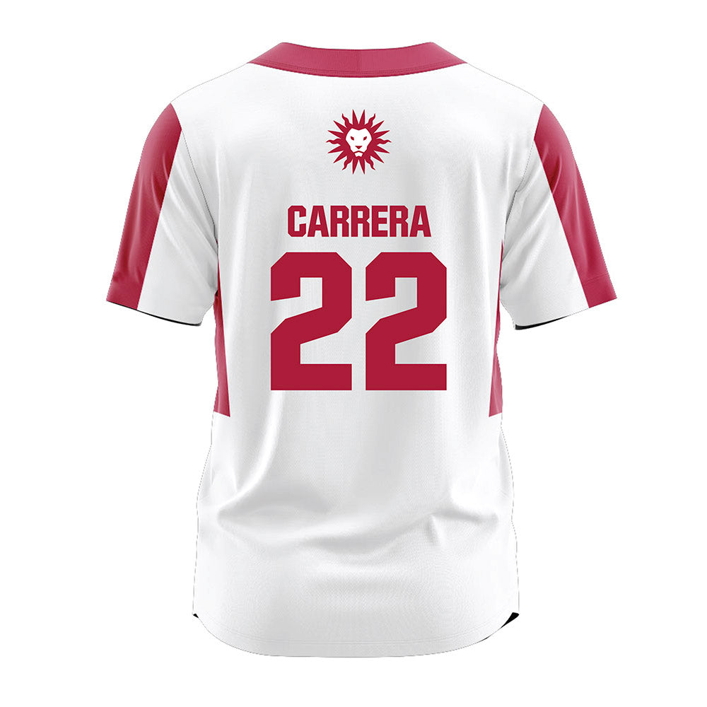 LMU - NCAA Softball : Angela Carrera - White Jersey-1