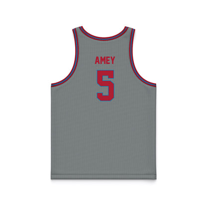 LMU - NCAA Men's Basketball : Mj Amey - Grey Basketball Jersey-1