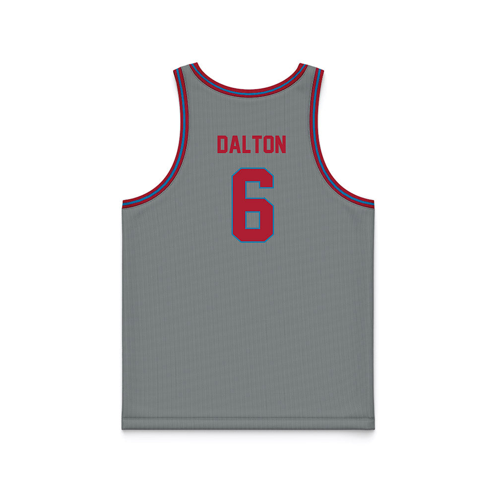 LMU - NCAA Men's Basketball : Joshua Dalton - Grey Basketball Jersey-1