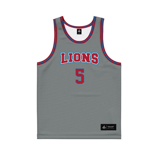 LMU - NCAA Men's Basketball : Mj Amey - Grey Basketball Jersey-0