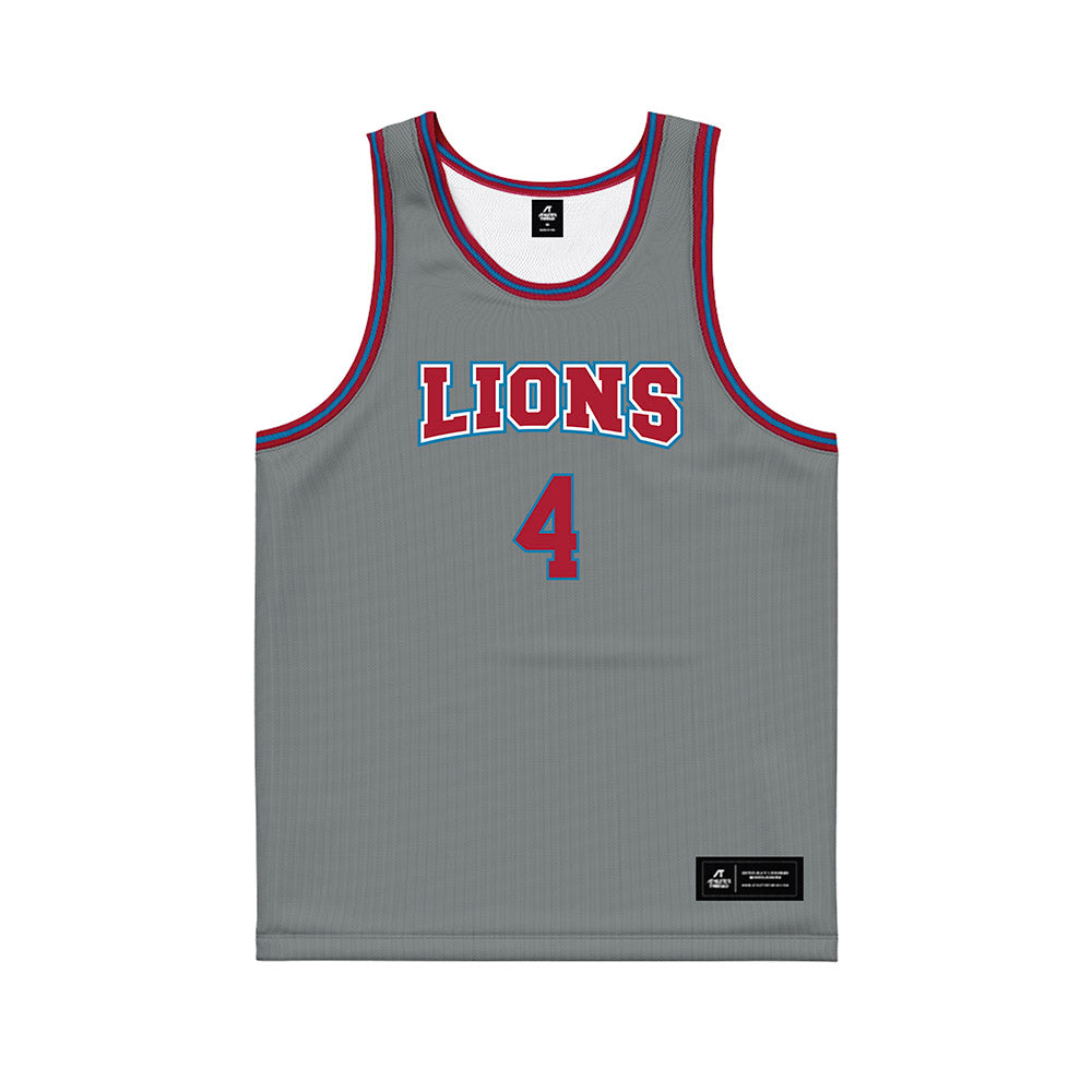LMU - NCAA Men's Basketball : Aj Thomas - Grey Basketball Jersey-0