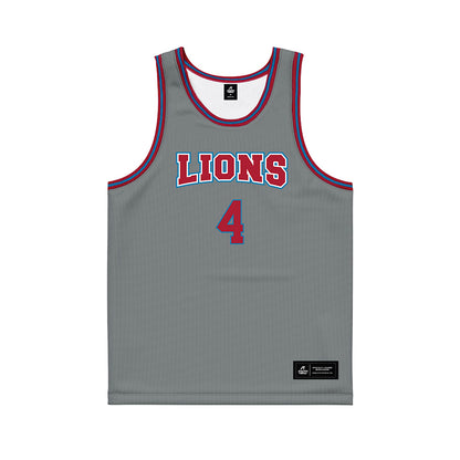 LMU - NCAA Men's Basketball : Aj Thomas - Grey Basketball Jersey-0