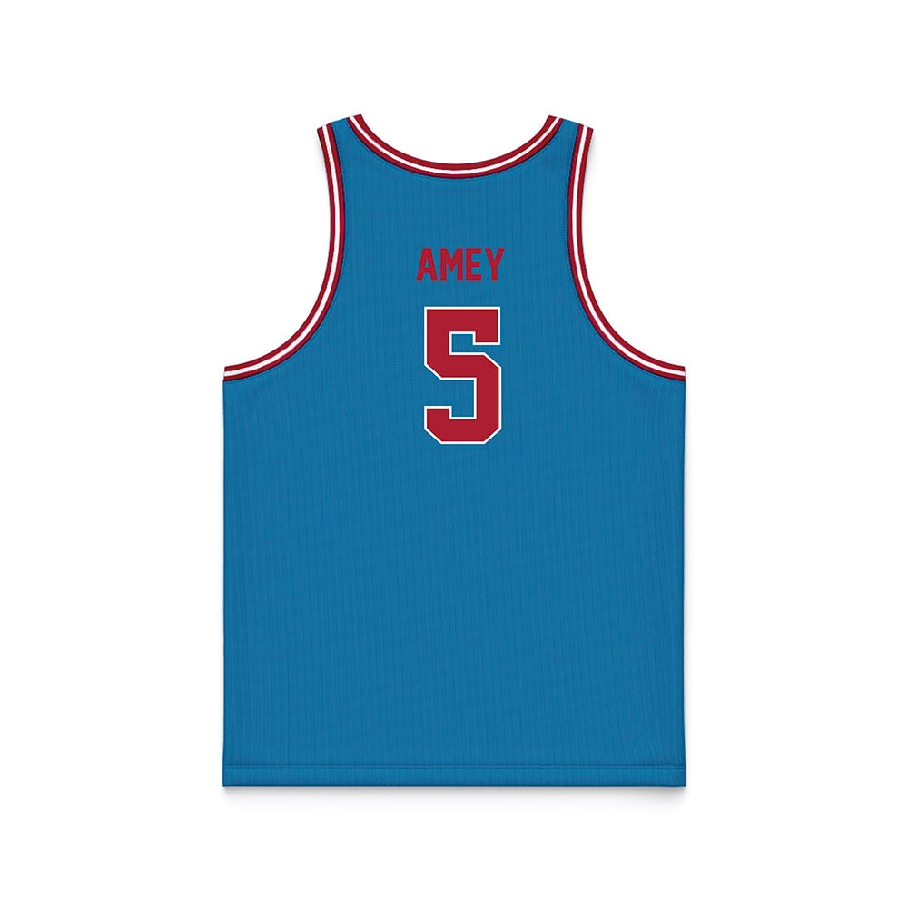 LMU - NCAA Men's Basketball : Mj Amey - Blue Basketball Jersey-1