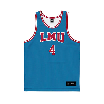 LMU - NCAA Men's Basketball : Aj Thomas - Blue Basketball Jersey-0