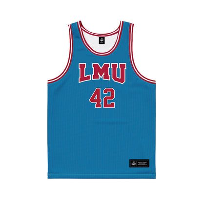 LMU - NCAA Men's Basketball : George Tupy - Blue Basketball Jersey-0