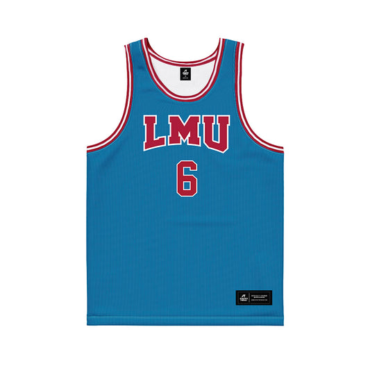 LMU - NCAA Men's Basketball : Joshua Dalton - Blue Basketball Jersey-0