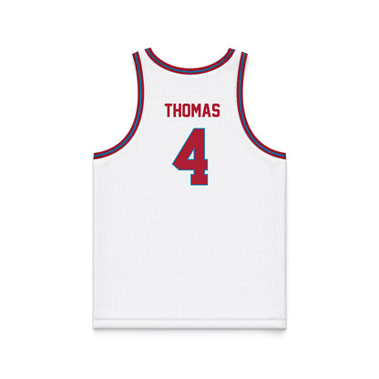 LMU - NCAA Men's Basketball : Aj Thomas - White Basketball Jersey-1