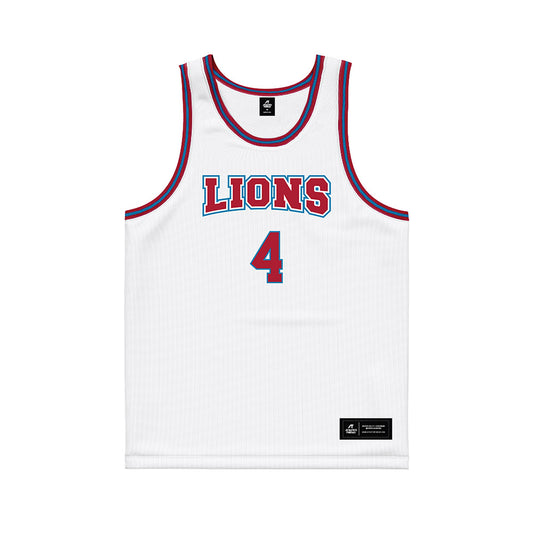 LMU - NCAA Men's Basketball : Aj Thomas - White Basketball Jersey-0