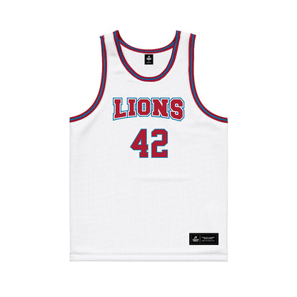 LMU - NCAA Men's Basketball : George Tupy - White Basketball Jersey-0