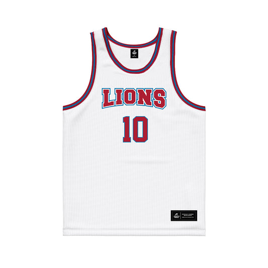 LMU - NCAA Men's Basketball : Lamaj Lewis - White Basketball Jersey-0