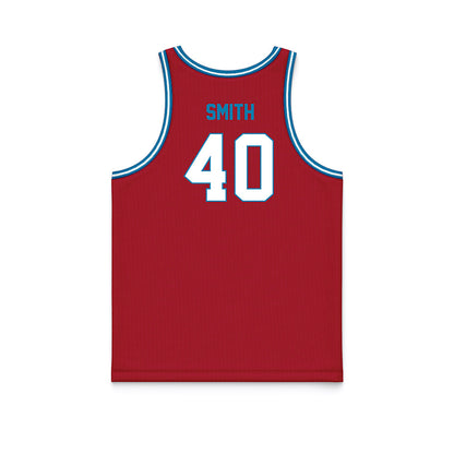 LMU - NCAA Men's Basketball : Cooper Smith - Red Basketball Jersey-1