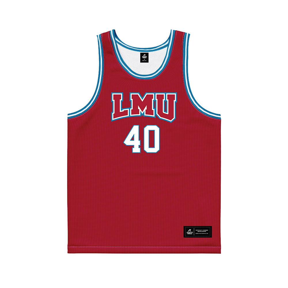 LMU - NCAA Men's Basketball : Cooper Smith - Red Basketball Jersey-0