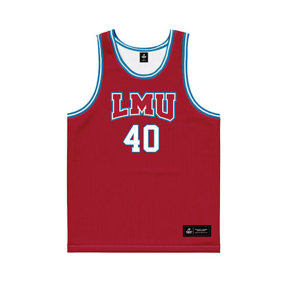 LMU - NCAA Men's Basketball : Cooper Smith - Red Basketball Jersey-0