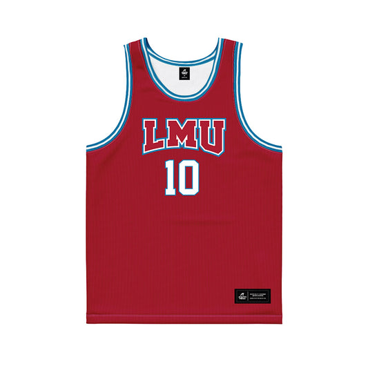 LMU - NCAA Men's Basketball : Lamaj Lewis - Red Basketball Jersey-0