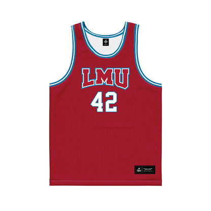 LMU - NCAA Men's Basketball : George Tupy - Red Basketball Jersey-0