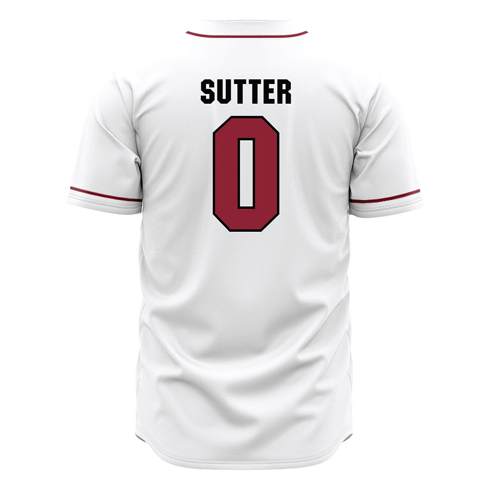 South Carolina - NCAA Baseball : Logan Sutter - White Jersey-1