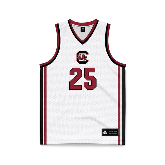 South Carolina - NCAA Women's Basketball : Raven Johnson - White Basketball Jersey-0