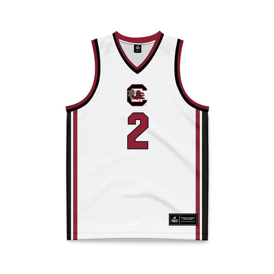 South Carolina - NCAA Men's Basketball : Christ Essandoko - White Basketball Jersey-0