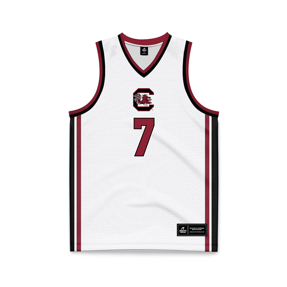 South Carolina - NCAA Men's Basketball : Abu Yarmah - White Basketball Jersey-0
