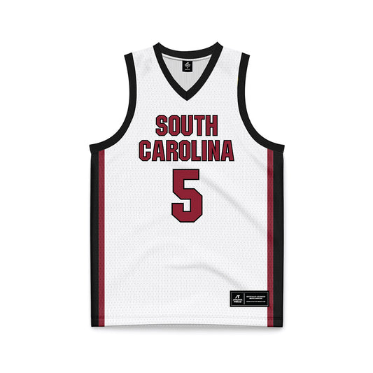South Carolina - NCAA Men's Basketball : Meechie Johnson - White Basketball Jersey-0